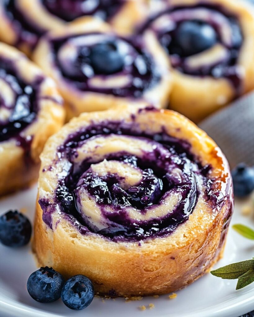 Blueberry Cheesecake Rolls finished dish