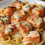 Creamy Garlic Butter Salmon Pasta