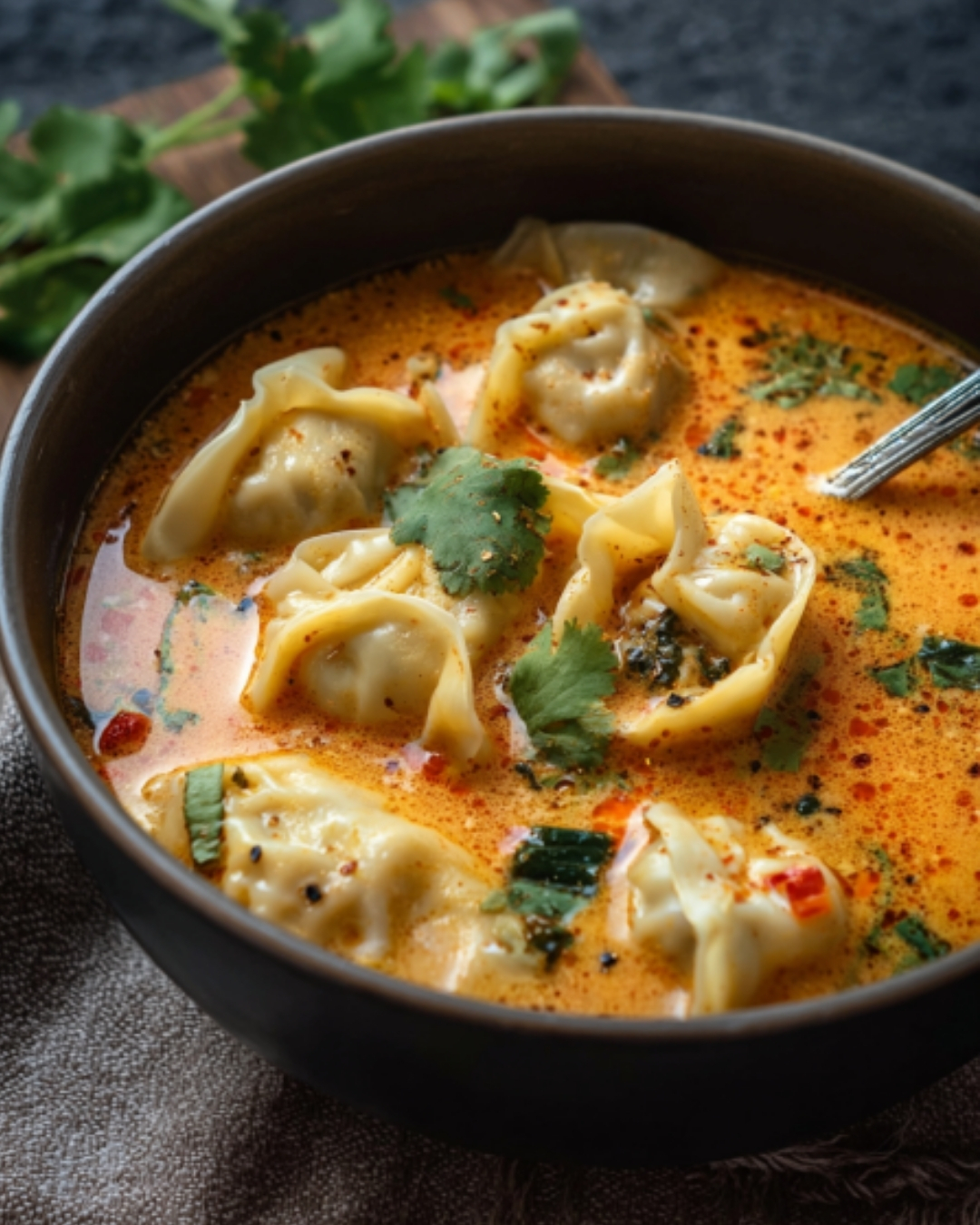 Thai Red Curry Dumpling Soup