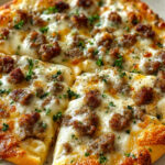 Biscuits and Sausage Gravy Breakfast Pizza