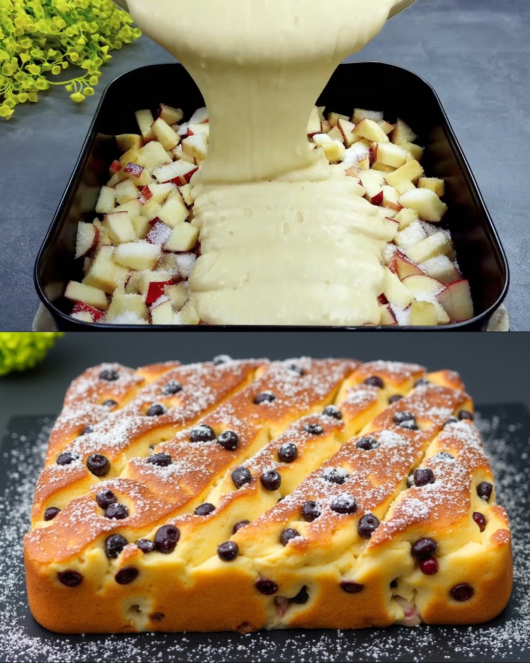 Apple and Cranberry Cream Cake