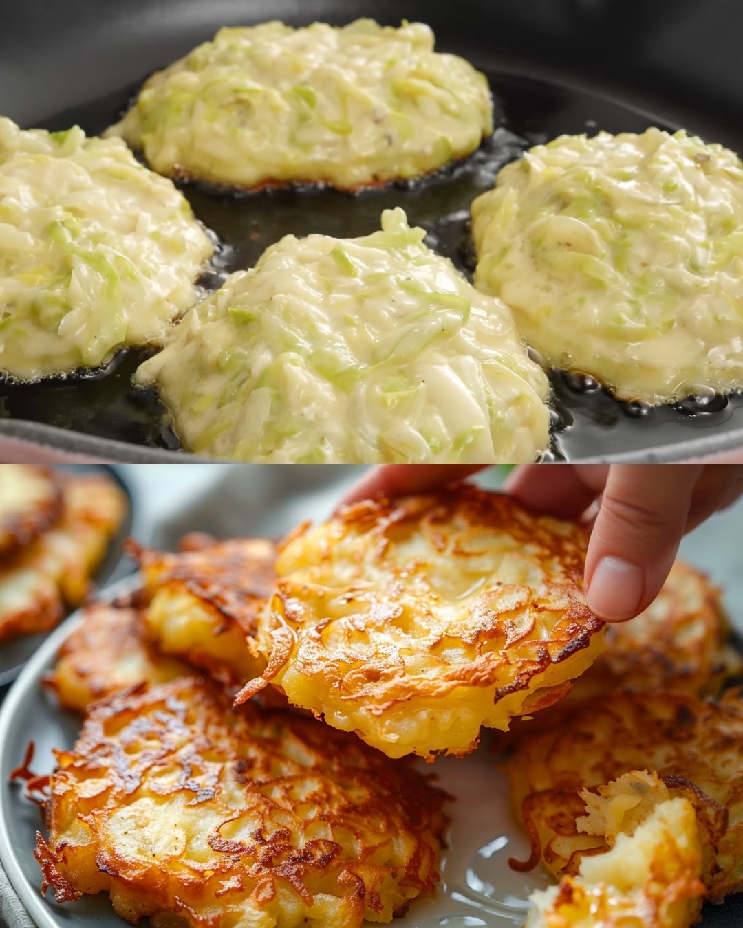 Cabbage and Zucchini Veggie Fritters with Creamy Dill Sauce