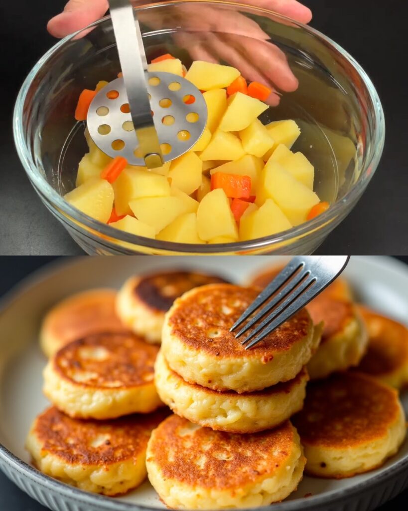 Cheesy Mashed Potato and Carrot Patties