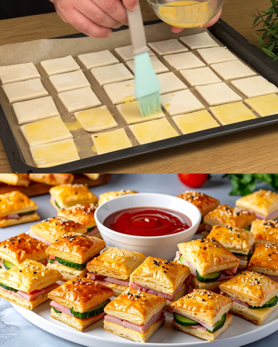 Savory Puff Pastry Tart with Bacon, Ham & Cheese