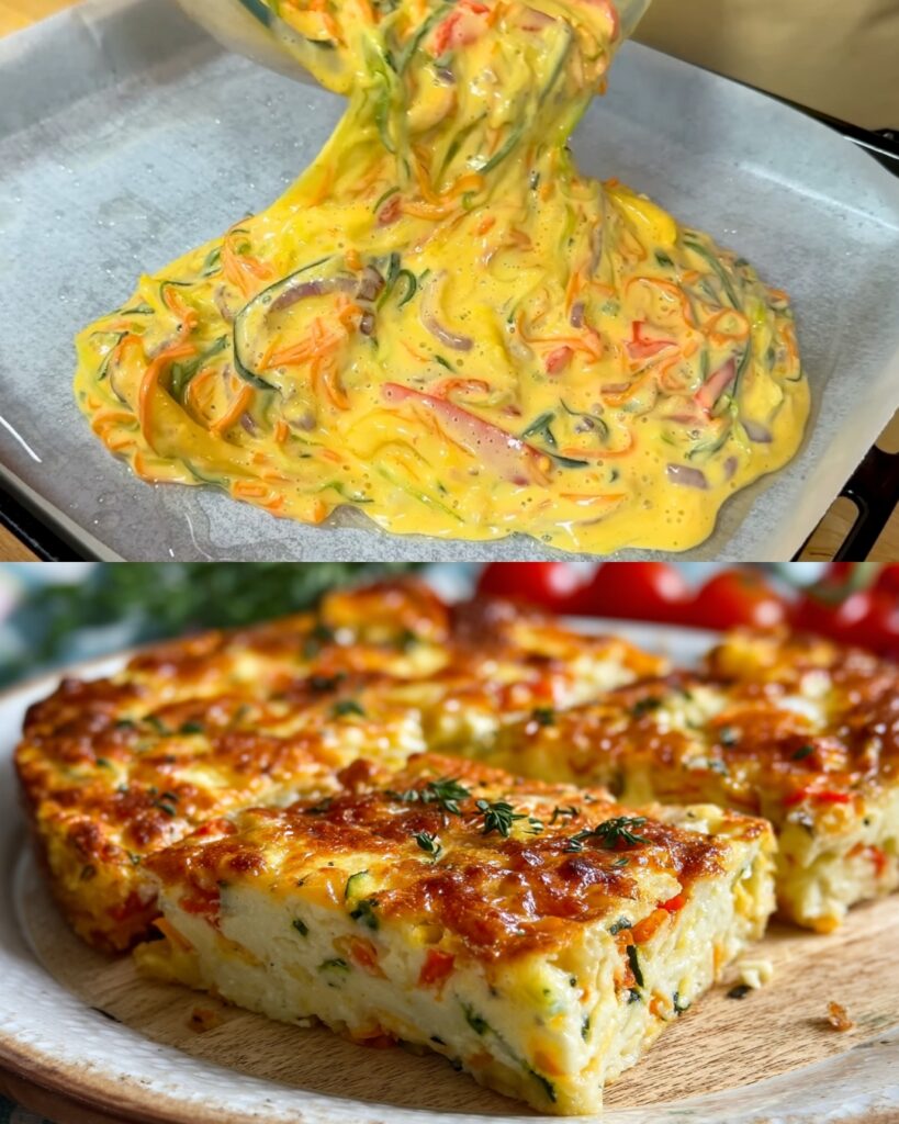 Cheesy Vegetable Frittata with Savory Sauce