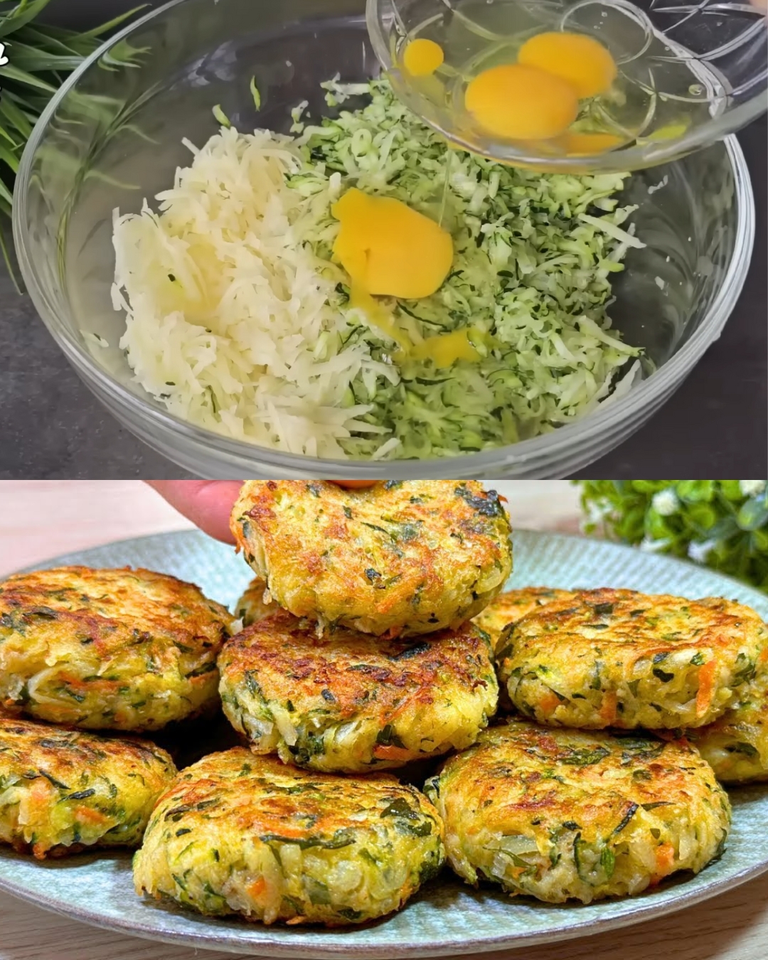 Zucchini Vegetable Patties with Mozzarella Cheese