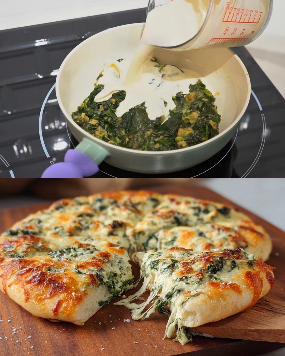 Cheesy Spinach Dip Pizza