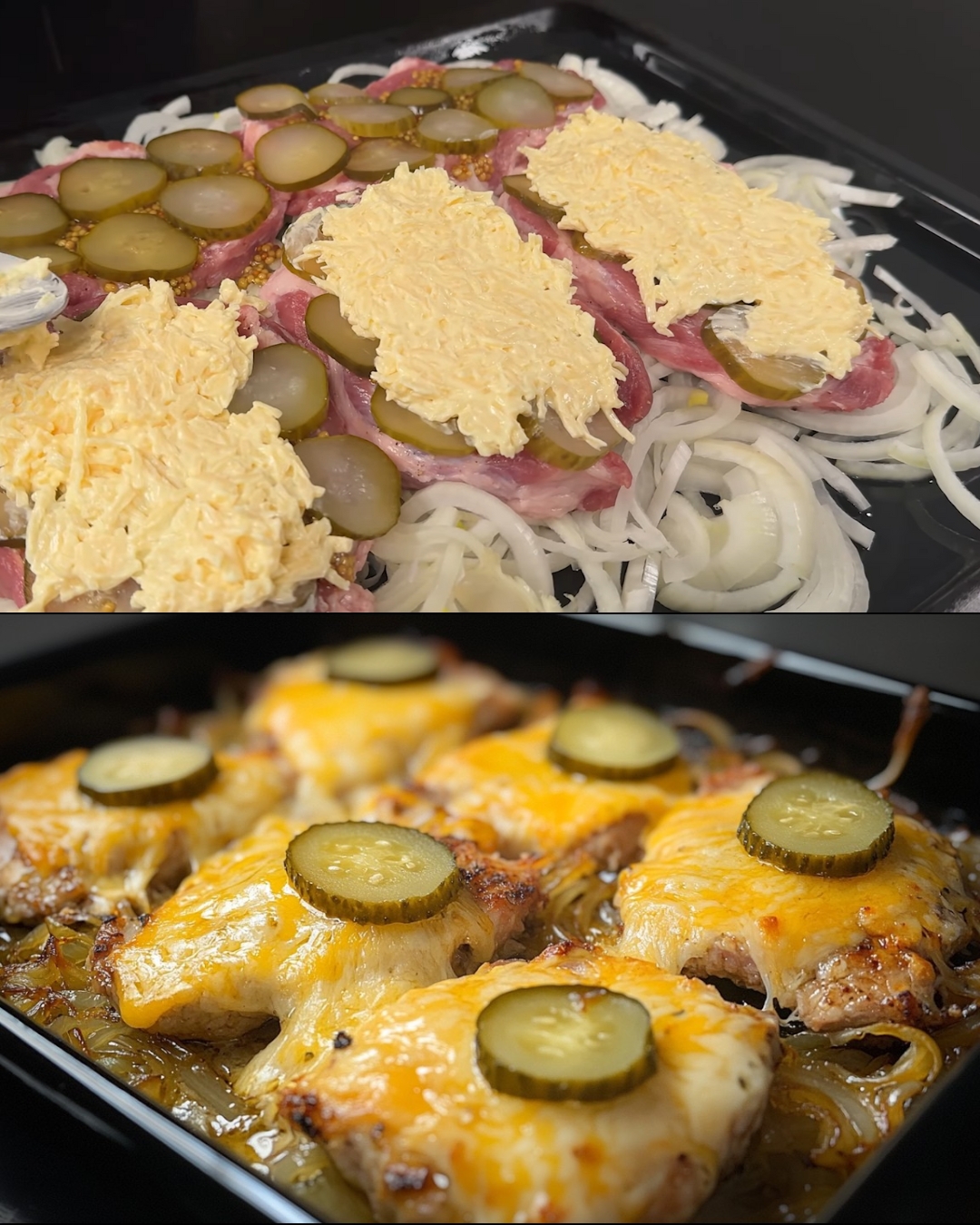 Pork Neck Bake with Creamy Potato Garnish and Fresh Garden Salad