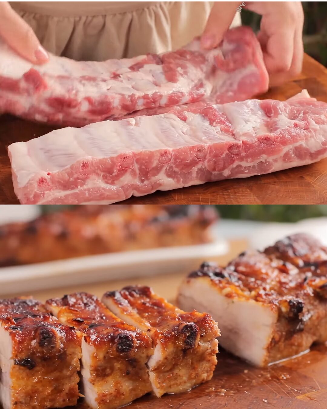 Tender Baked Pork Spare Ribs with Creamy Potato Salad