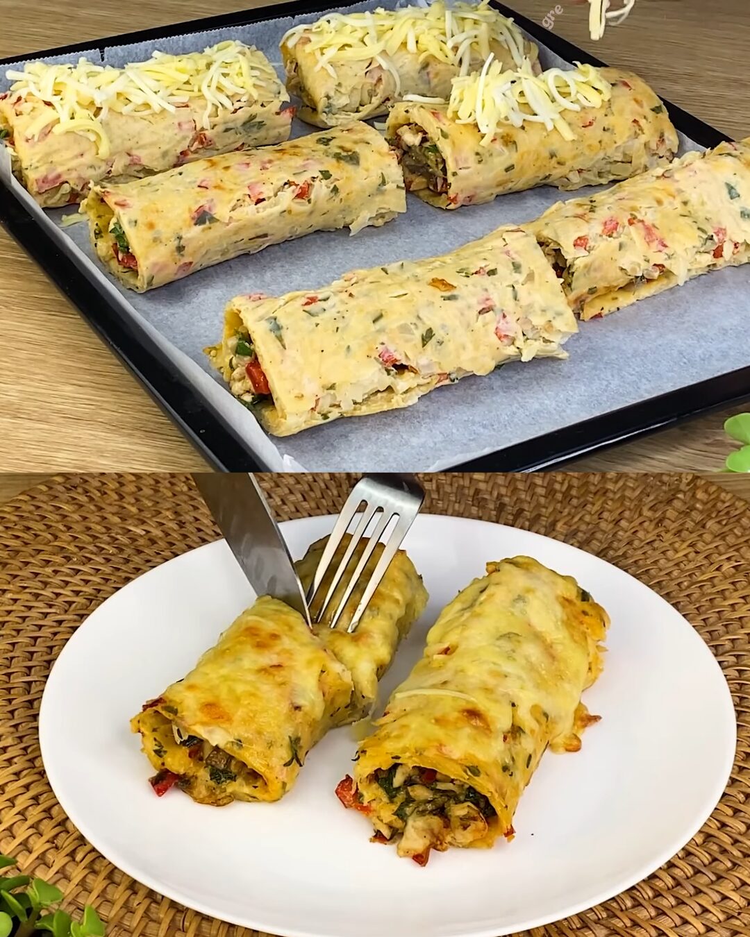 Cheesy Chicken and Vegetable Potato Bakes with Yogurt Garlic Sauce