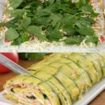 Award-Winning Baked Zucchini Roll with Sausage, Cream Cheese, and Vegetables