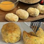 Crispy Sausage Vegetable Patties with Creamy Garlic Herb Sauce