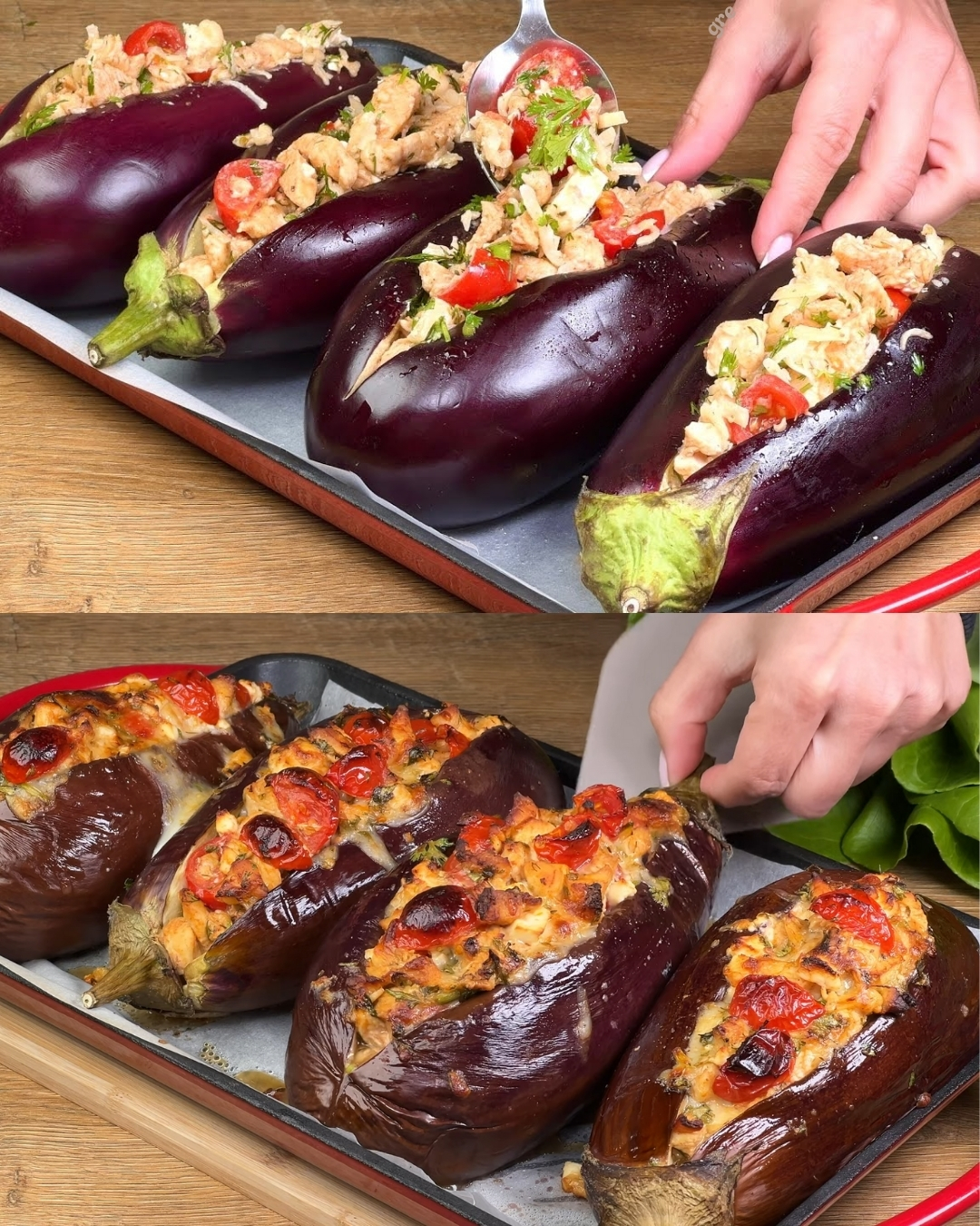 Mediterranean Baked Eggplant & Chicken Tray Bake