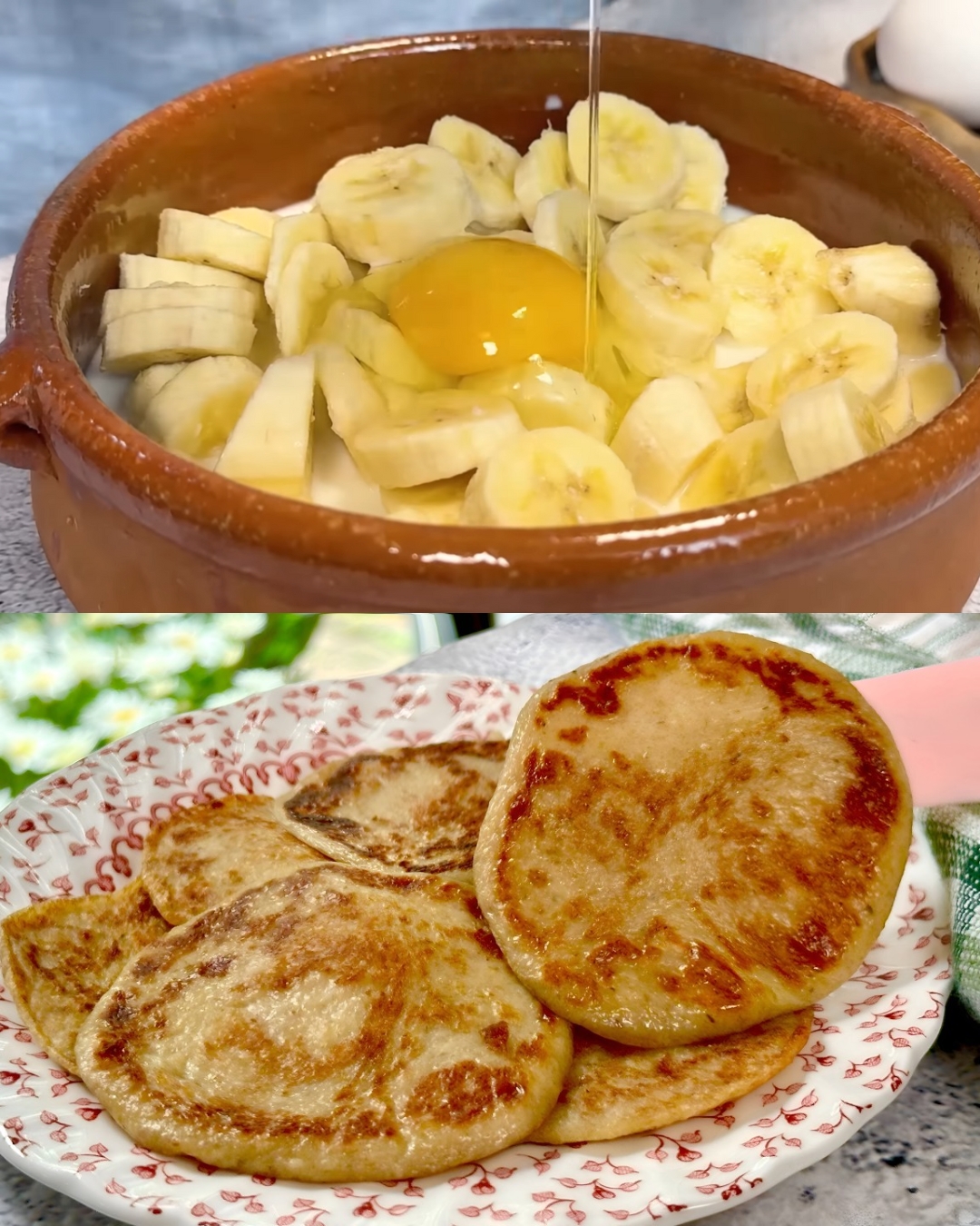 Banana-Oat Pancakes with Apple-Cinnamon Twist