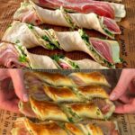 Crispy Puff Pastry Bacon & Cheese Twists with Garlic-Dill Sour Cream Sauce