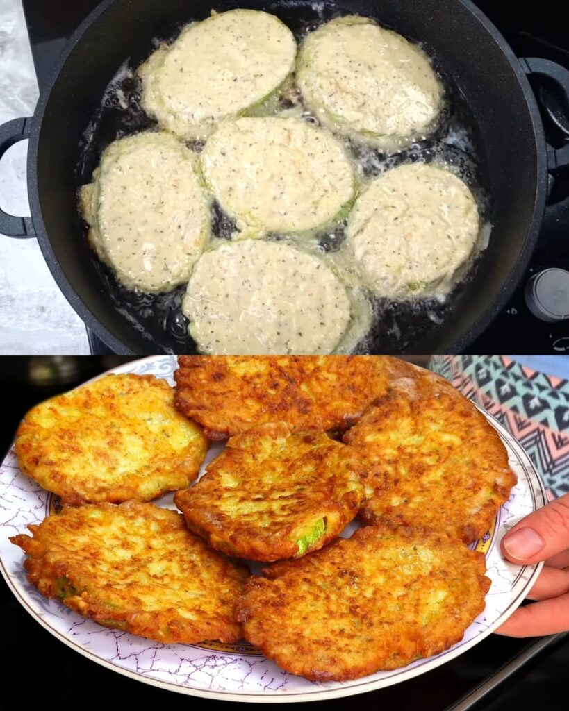 Crispy Zucchini Fritters with Sesame & Garlic-Mustard Sauce finished dish