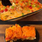 Zucchini & Cheddar Vegetable Bake with Creamy Mustard Drizzle
