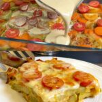 Baked Zucchini and Vegetable Egg Casserole with Mozzarella