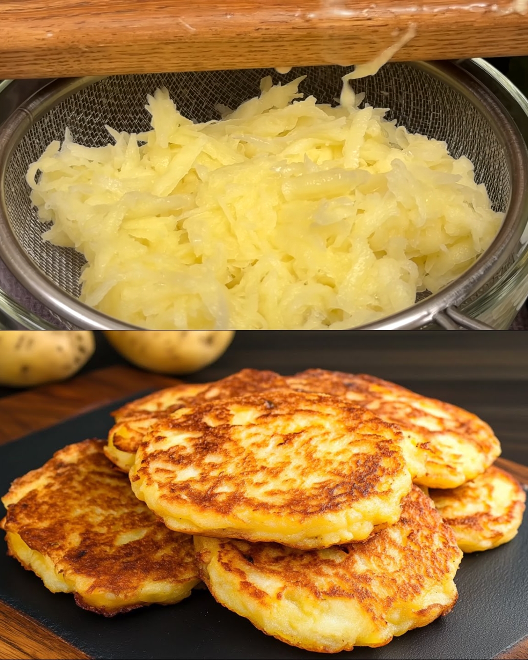 Savoury Parmesan Potato Pancakes with Spicy Yogurt Dip