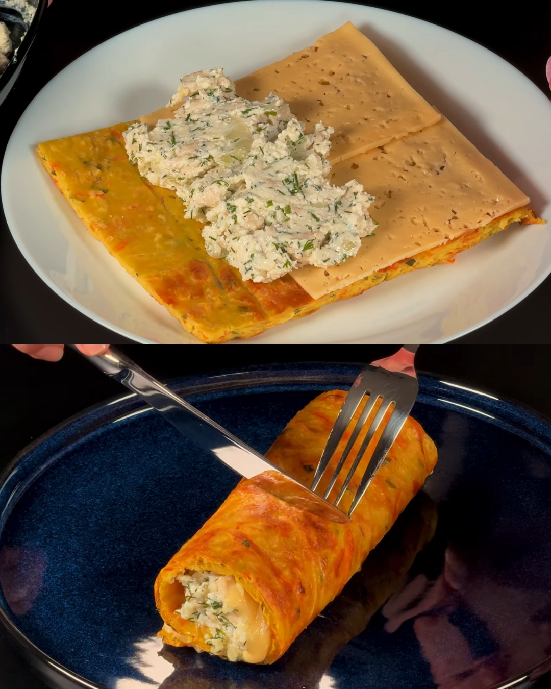 Baked Chicken and Vegetable Pie with Cottage Cheese and Dill