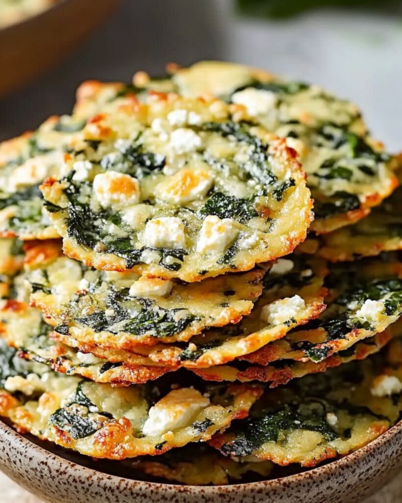 Mediterranean Spinach and Feta Crisps