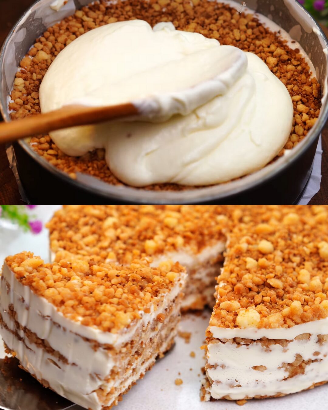No-Bake Layered Cake with Cooked Sour Cream Frosting