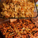Savory Chicken Cabbage and Cheese Casserole with a Bulgur Wheat Side