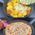 Cheesy Potato and Egg Veggie Skillet