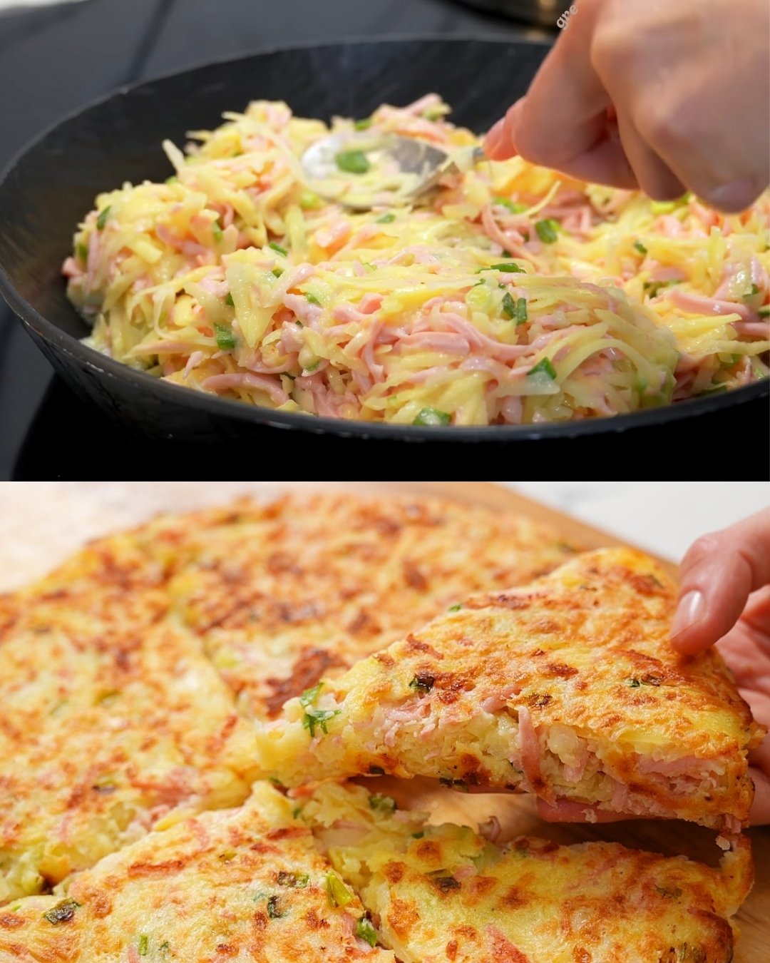Crispy Potato and Sausage Skillet Cake