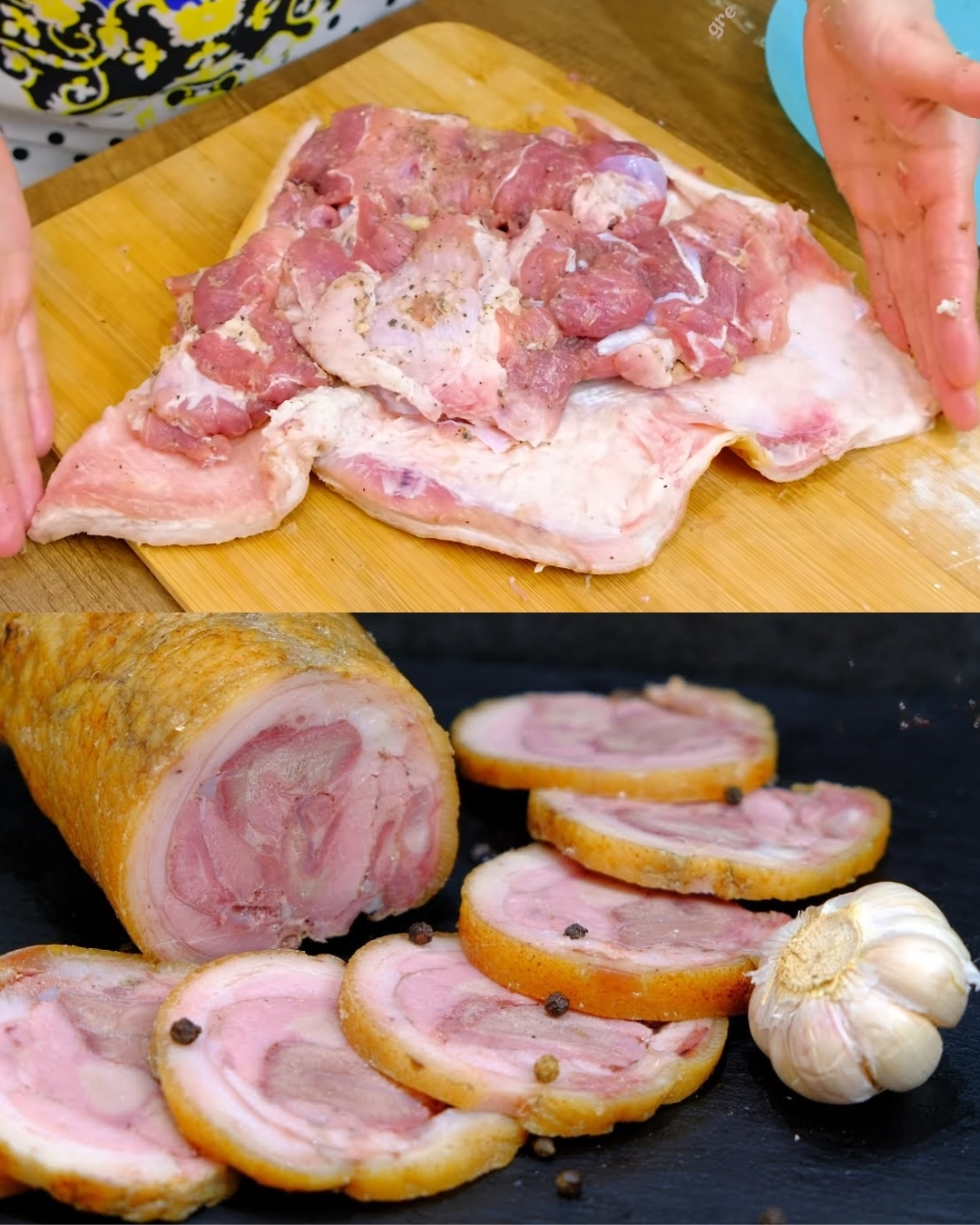 Homemade Pork Knuckle Ham Roll (Tender Meat in Skin Wrap)