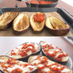 Oven-Baked Stuffed Eggplant Boats with Tomato and Cheese