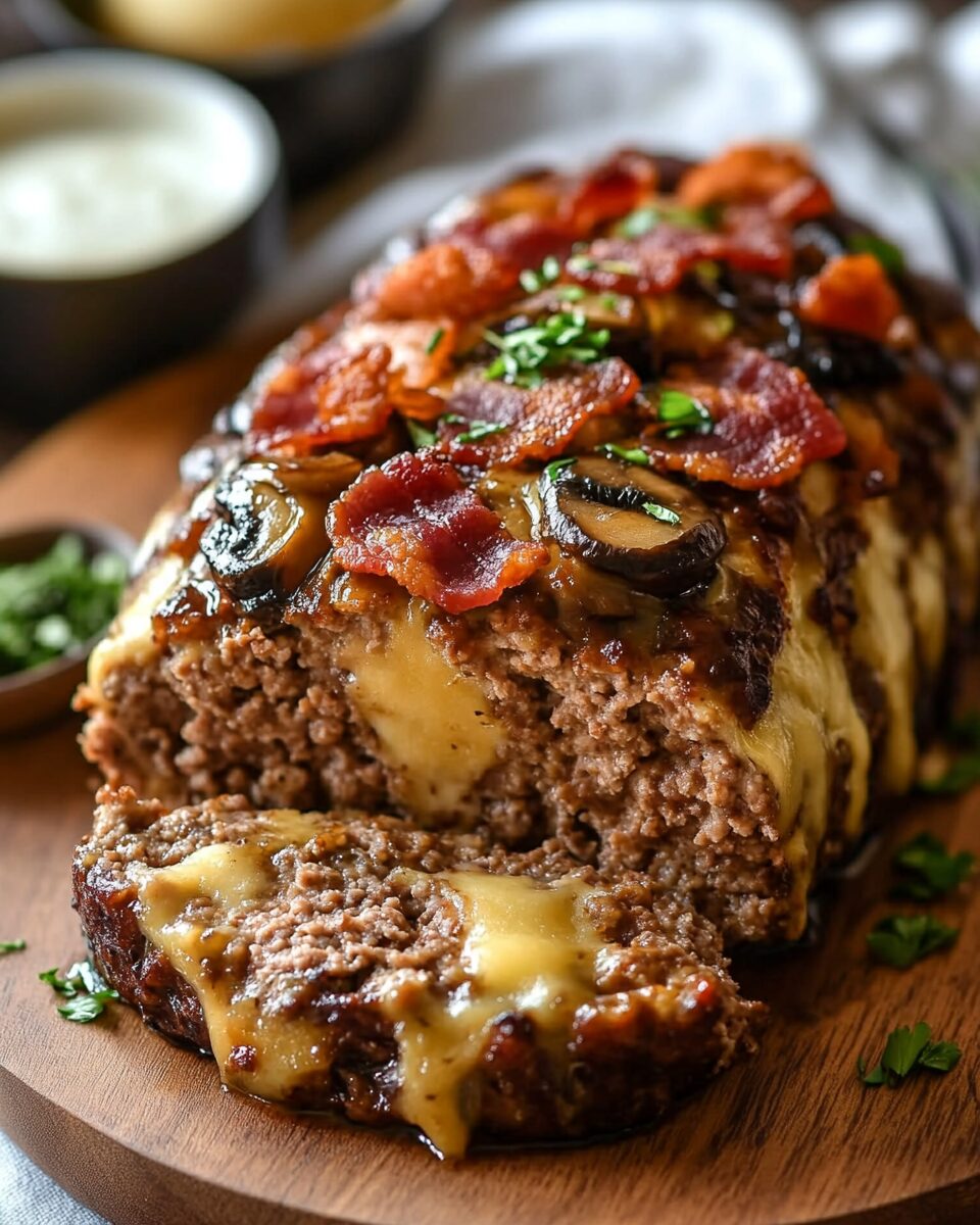 Bacon Mushroom Swiss Meatloaf