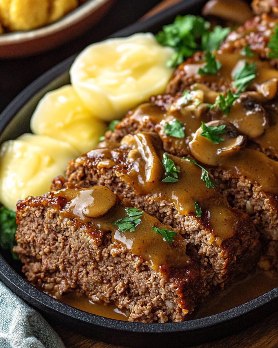 Meatloaf with Mushroom Gravy