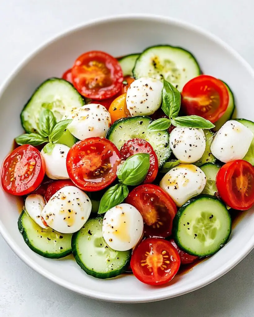 Fresh Cucumber Caprese Salad