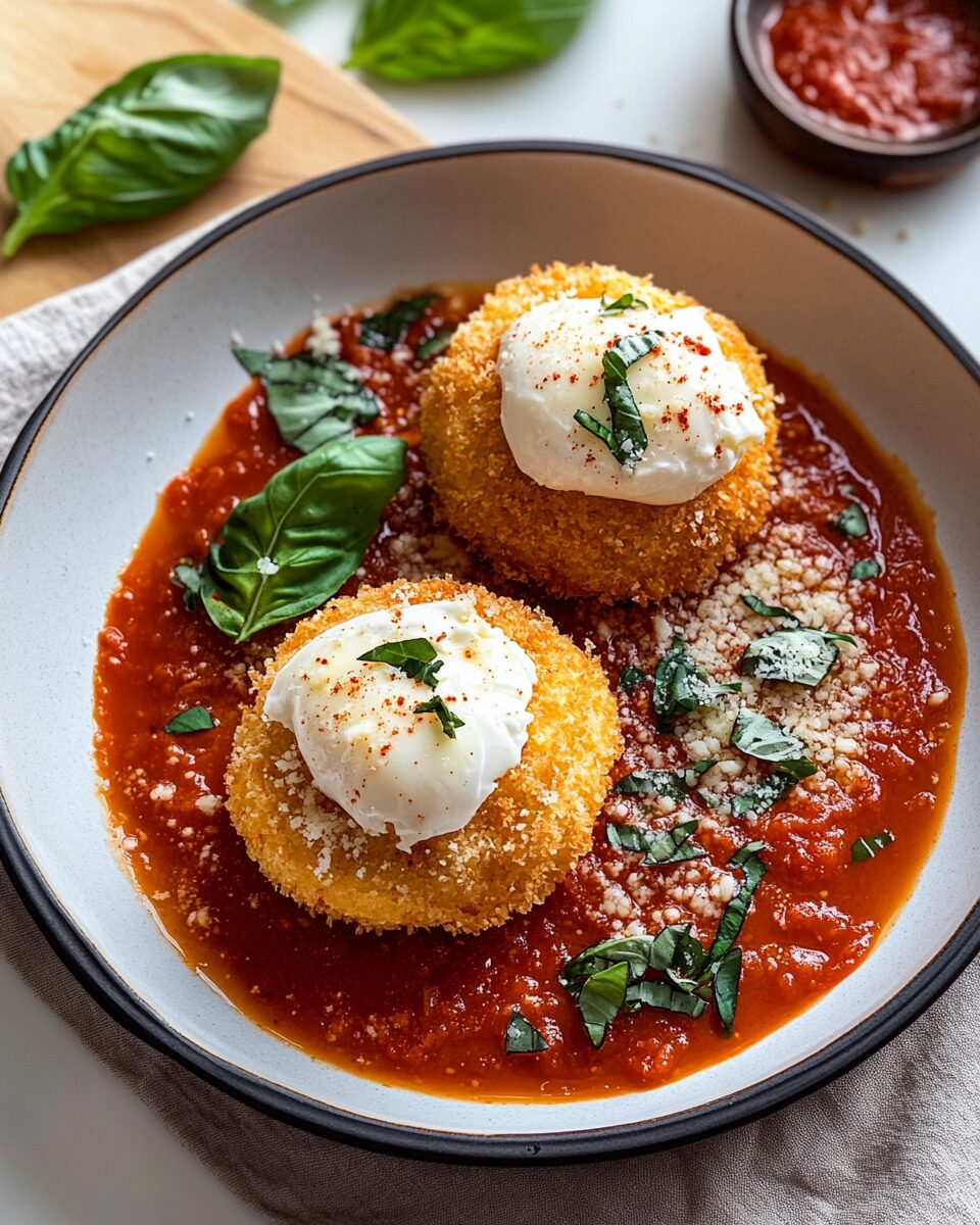 Fried Burrata with Spicy Vodka-Style Sauce