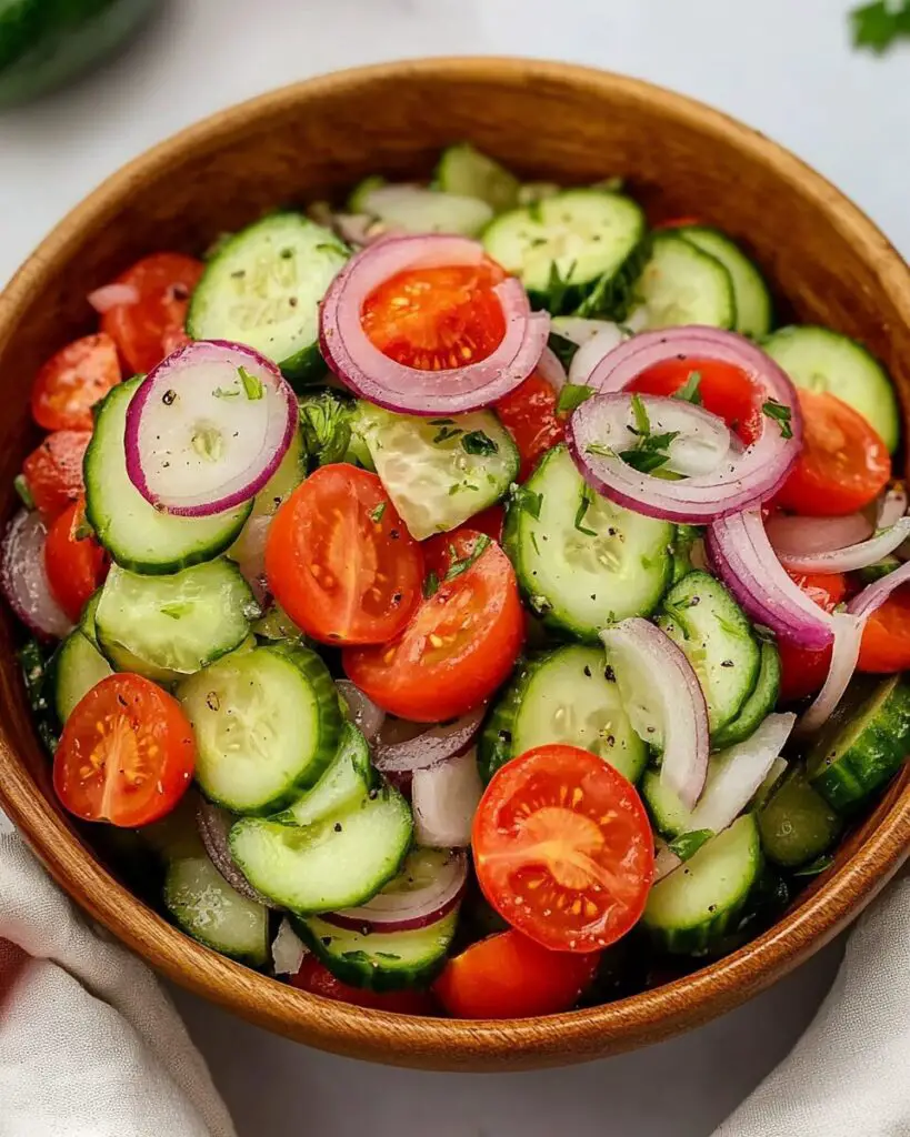 Cucumber Tomato and Onion Salad
