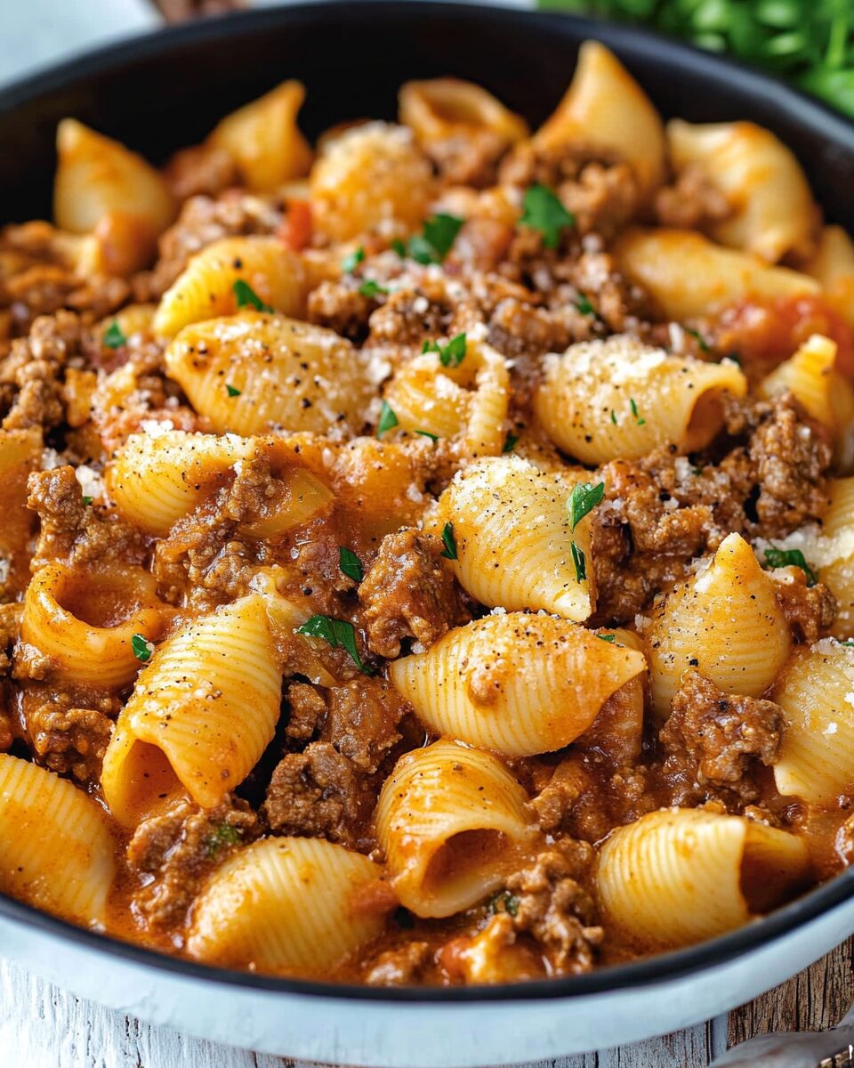 Creamy Beef and Shells