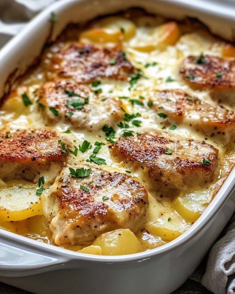 Smothered Pork Chop & Scalloped Potato Casserole