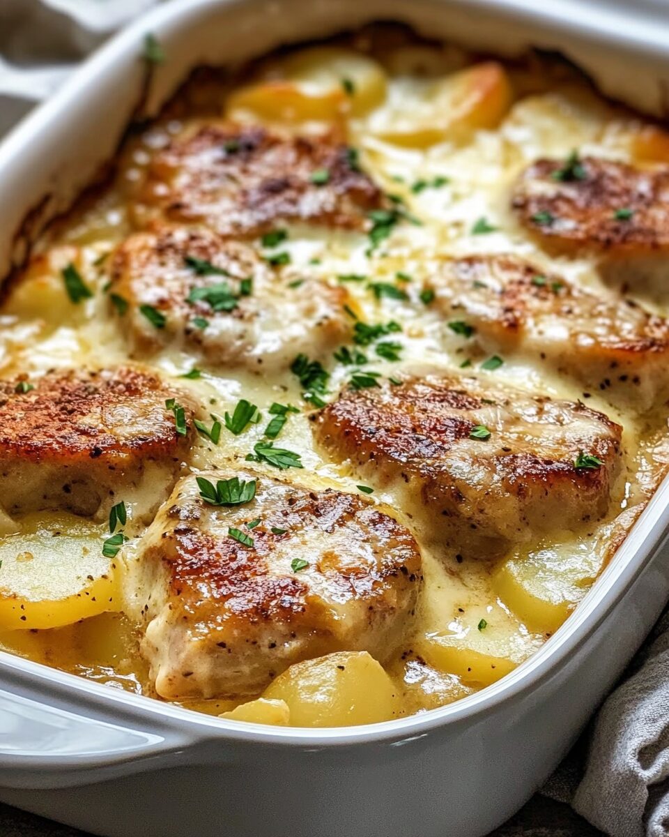 Smothered Pork Chop & Scalloped Potato Casserole