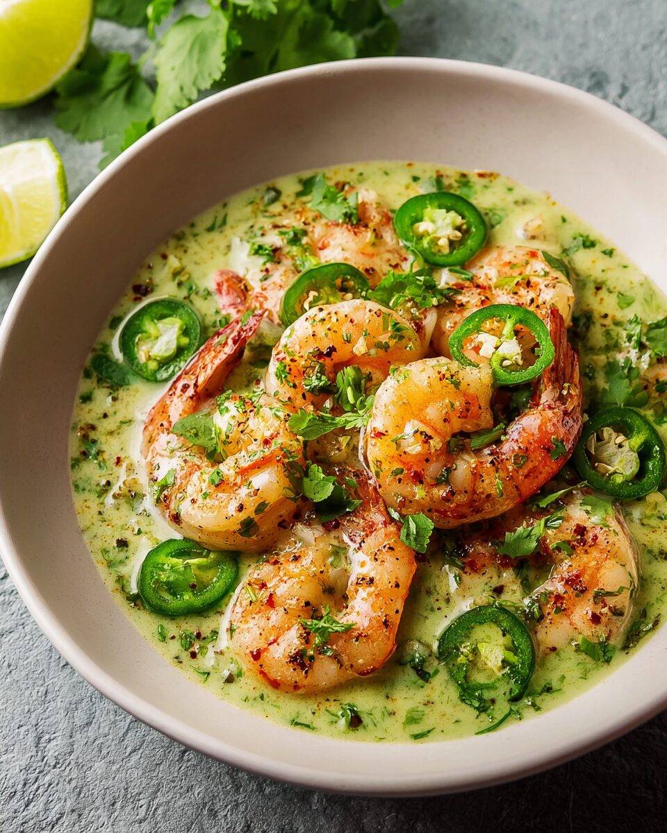 Garlic Cilantro Shrimps in Creamy Culichi Salsa