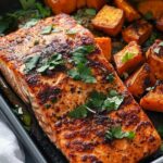 Jerk Salmon with Roasted Sweet Potatoes