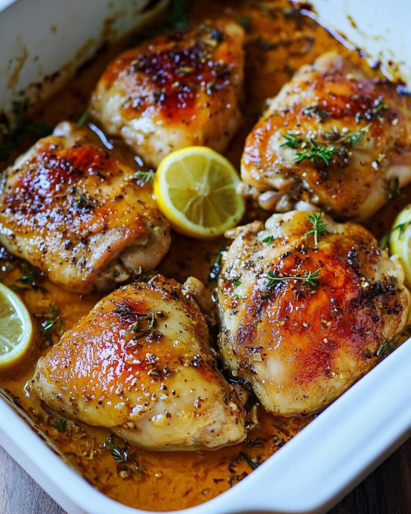 Lemon Butter Baked Chicken Thighs