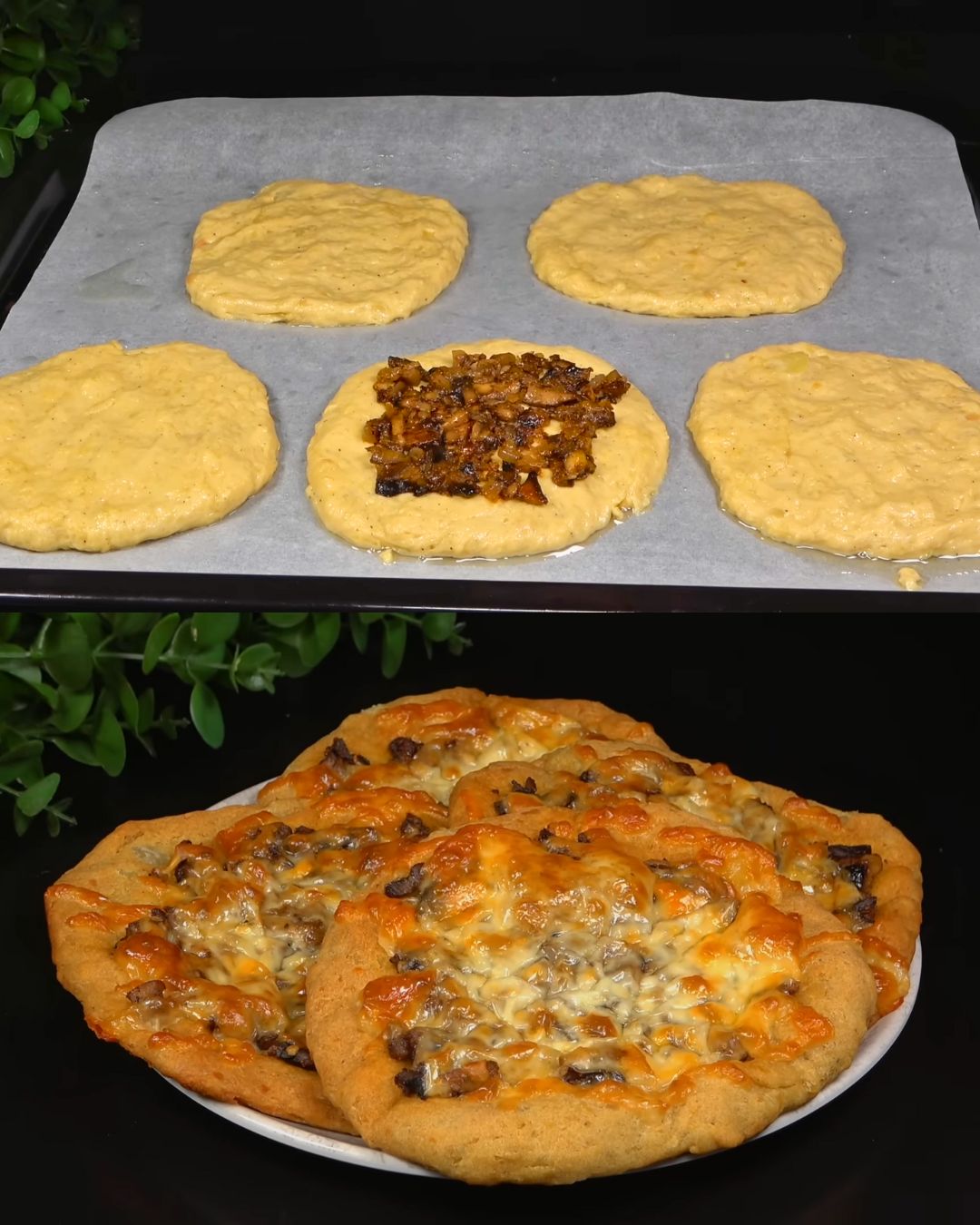Cheesy Mushroom Potato Flatbreads