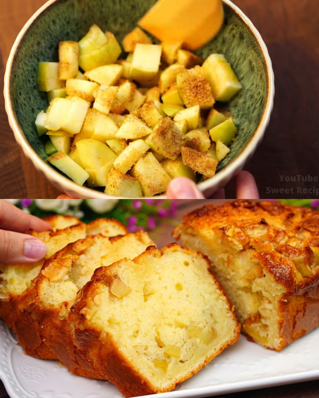 Apple Lemon Loaf Cake with Brown Sugar Syrup