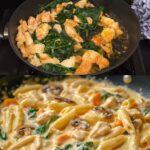 Creamy Chicken, Spinach & Mushroom Pasta