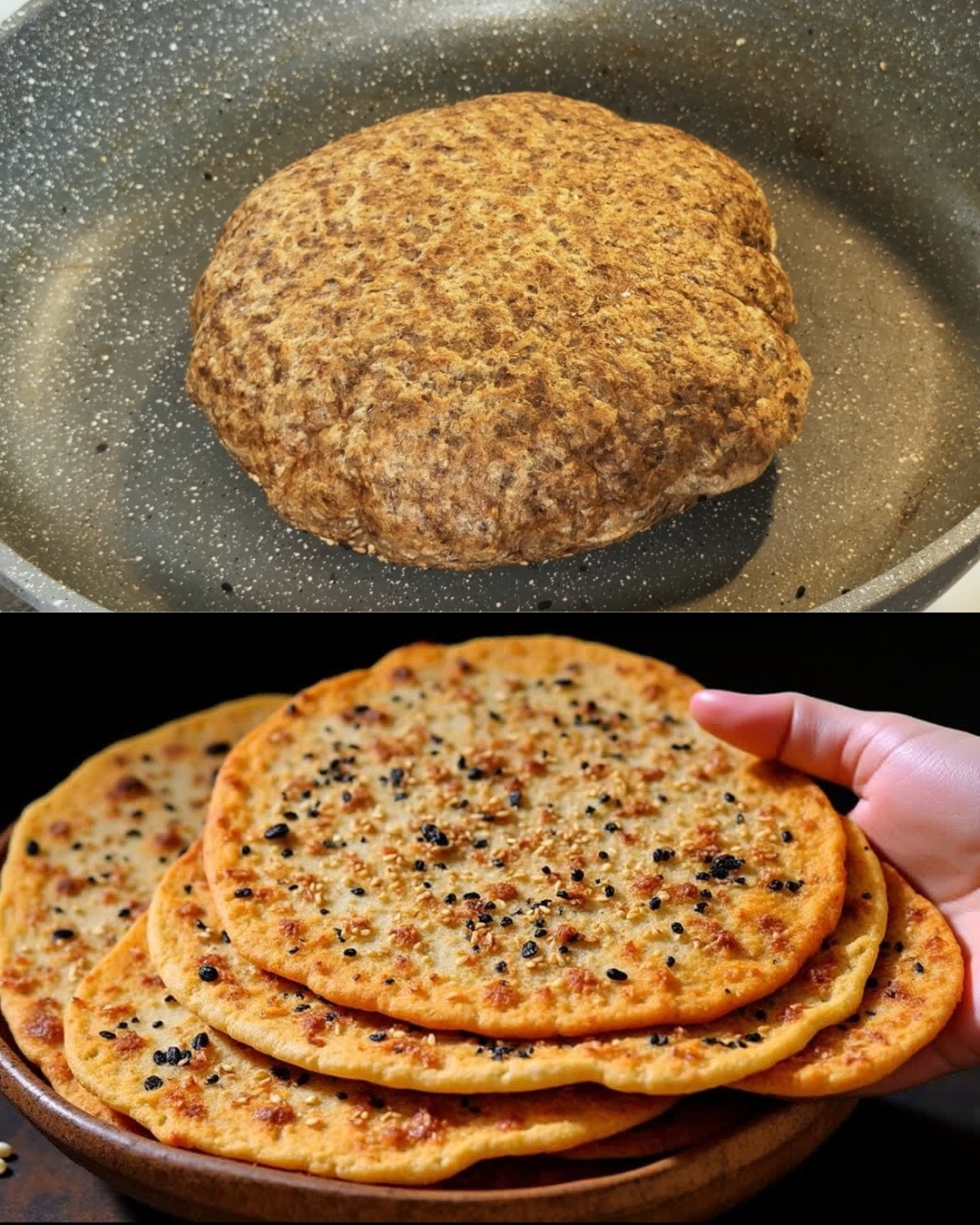 Healthy and Nutritious Barley & Seed Flatbread with Vegetable and Cheese Filling