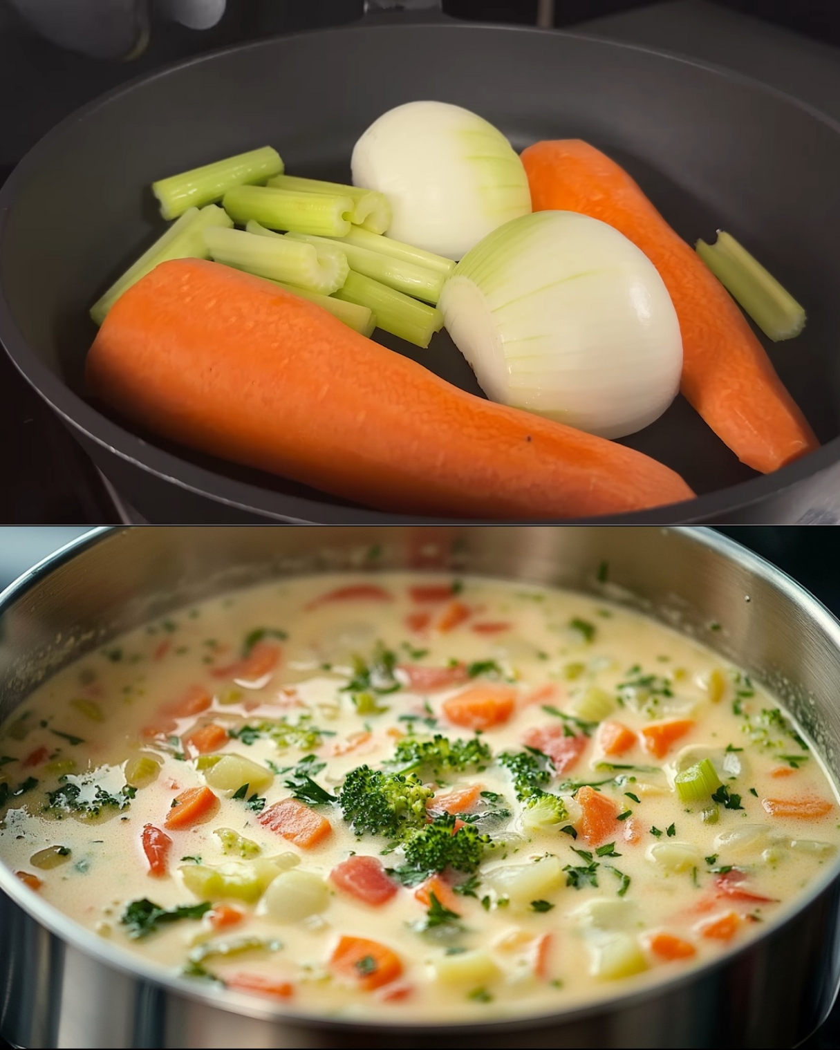 Creamy Vegetable Soup with Walnuts