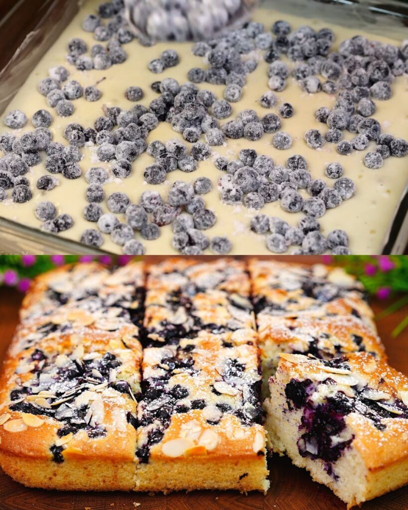 Fluffy Berry Almond Cake finished dish