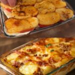 Loaded Potato & Beef Bake with Cheese, Eggs, and Creamy Herb Sauce