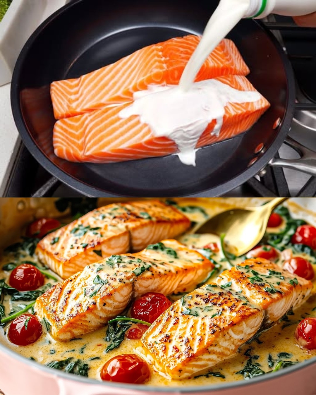 Creamy Garlic Butter Salmon with Spinach and Parmesan